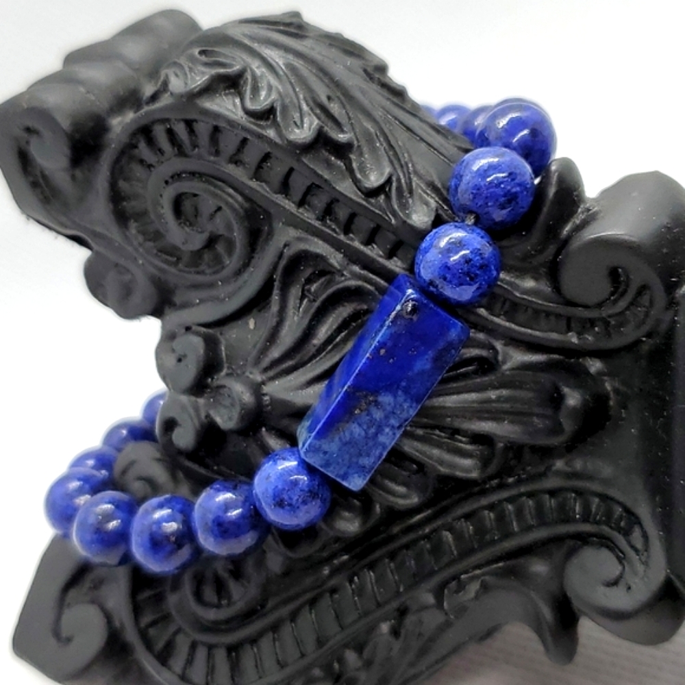 Lapis Lazuli Bracelet Larger Wrist No Worries Size Adjustable